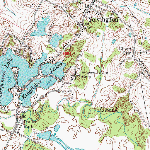 Topographic Map of Hawes-Taylor Cemetery, KY