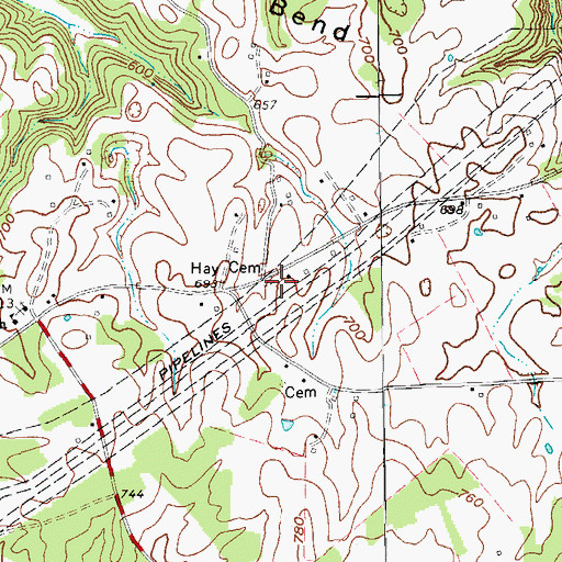 Topographic Map of Hay Cemetery, KY