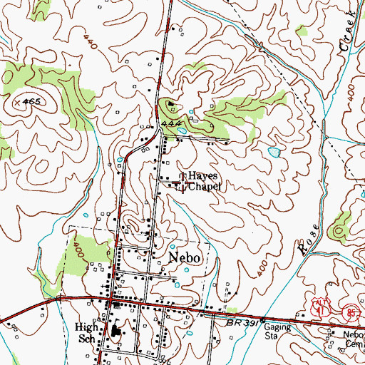 Topographic Map of Hayes Chapel, KY