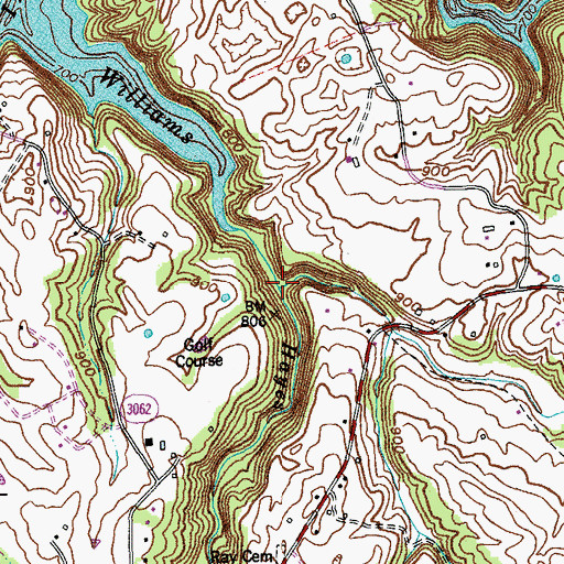 Topographic Map of Hayes Creek, KY
