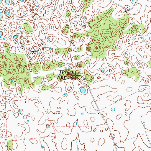 Topographic Map of Hayes Spring, KY