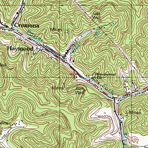 Topographic Map of Haymond, KY