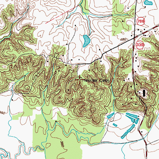 Topographic Map of Haynes Cemetery, KY