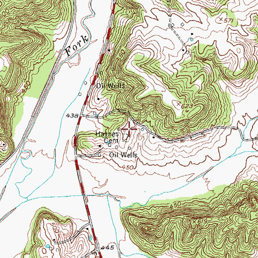 Topographic Map of Haynes Cemetery, KY
