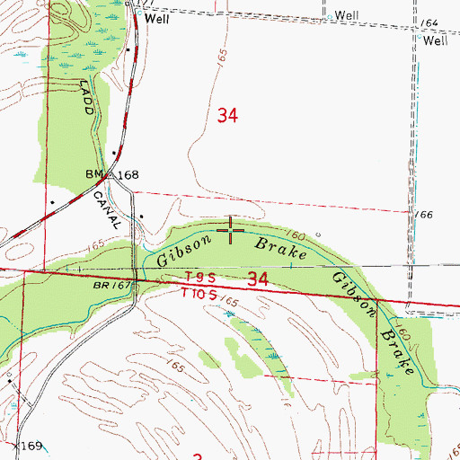 Topographic Map of Gibson Brake, AR