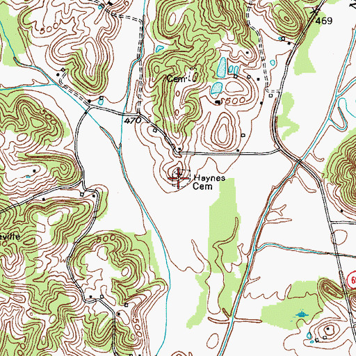 Topographic Map of Haynes Cemetery, KY