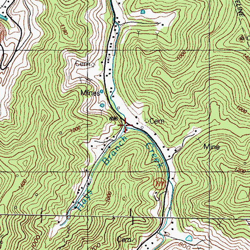 Topographic Map of Hays Branch, KY