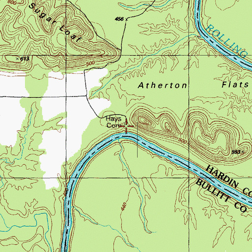 Topographic Map of Hays Cemetery, KY