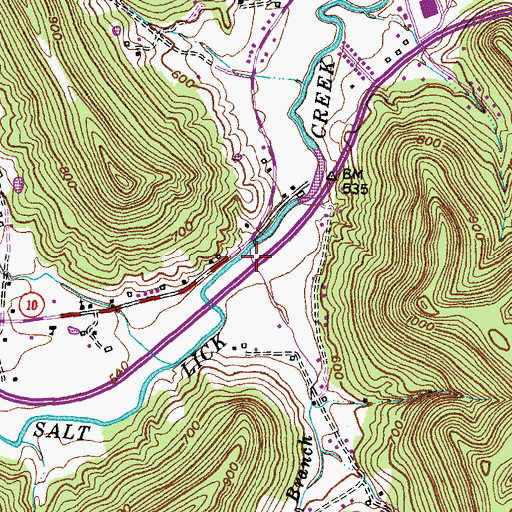 Topographic Map of Hazel Branch, KY