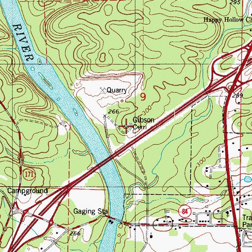 Topographic Map of Gibson Cemetery, AR