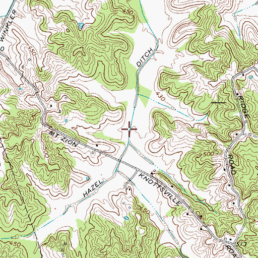 Topographic Map of Hazel Ditch, KY