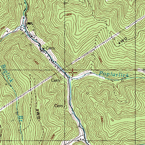 Topographic Map of Head of Frasure Creek School, KY