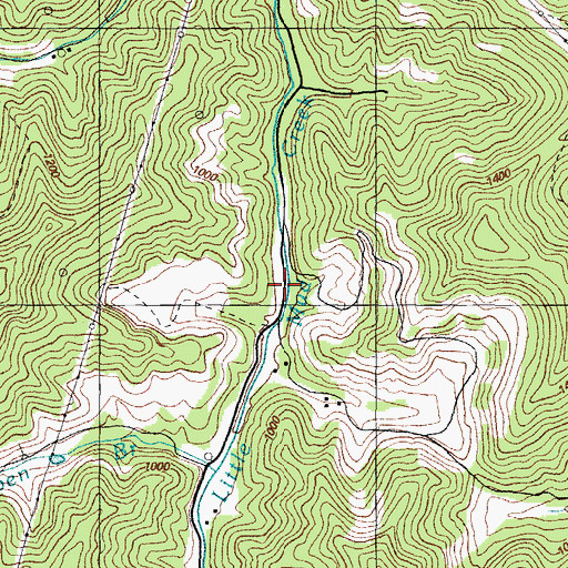 Topographic Map of Head of Little Mud School, KY