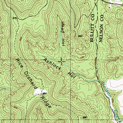 Topographic Map of Head Hollow, KY