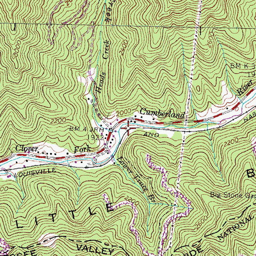 Topographic Map of Heads Creek, KY