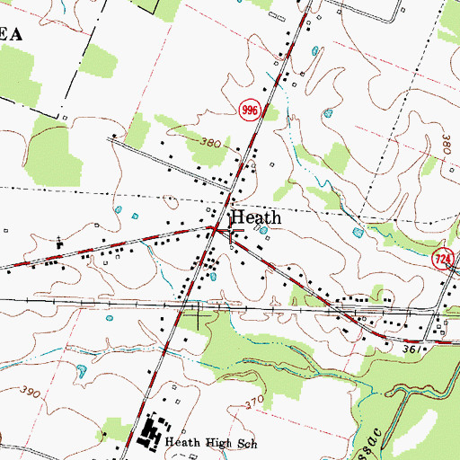Topographic Map of Heath, KY
