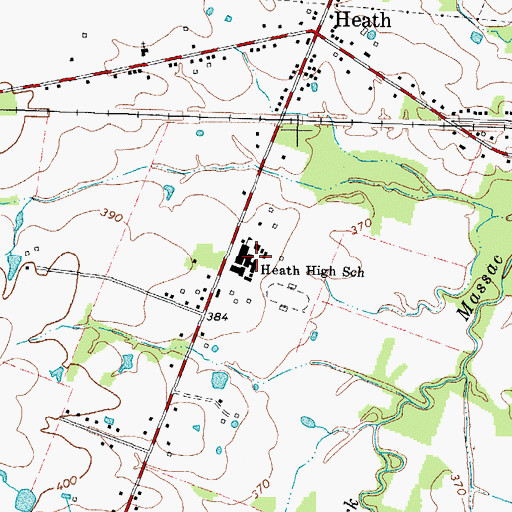 Topographic Map of Heath High School, KY
