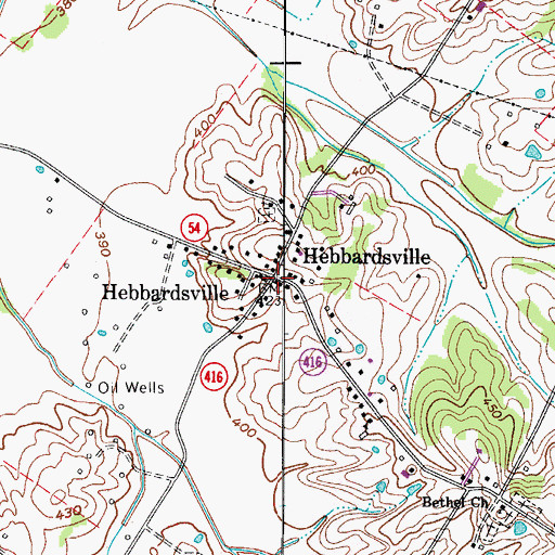 Topographic Map of Hebbardsville, KY