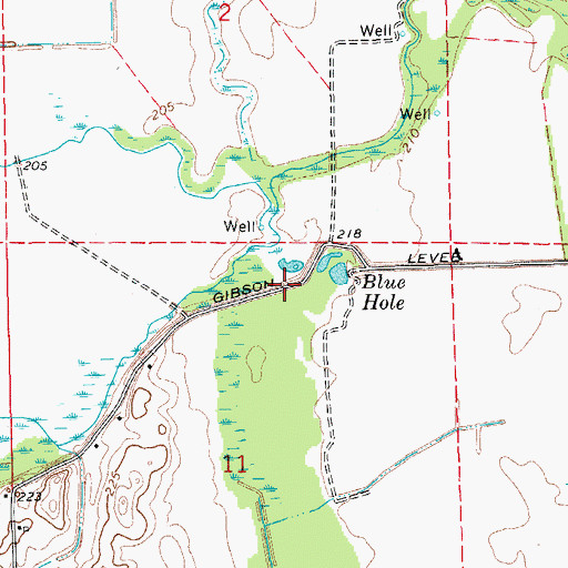 Topographic Map of Gibson Levee, AR