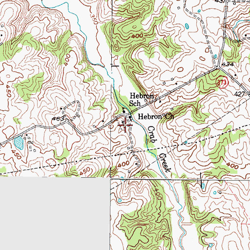 Topographic Map of Hebron Church, KY