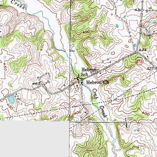 Topographic Map of Hebron School, KY