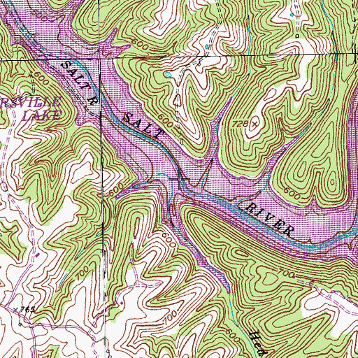 Topographic Map of Heddy Run, KY