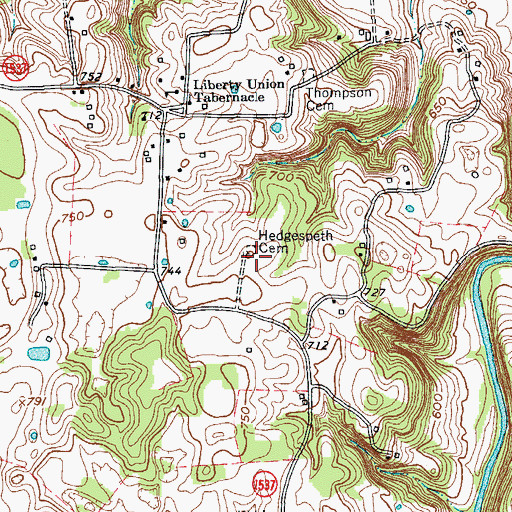 Topographic Map of Hedgespeth Cemetery, KY