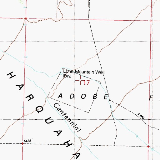 Topographic Map of Adobe Flats, AZ