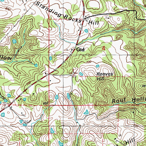 Topographic Map of Gid School, AR