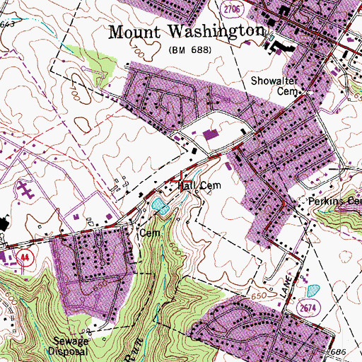 Topographic Map of Hell Cemetery, KY
