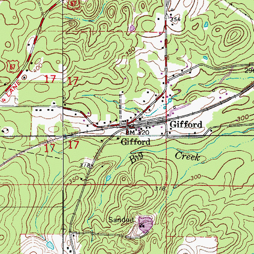 Topographic Map of Gifford, AR
