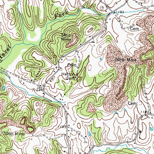 Topographic Map of Helton Cemetery, KY