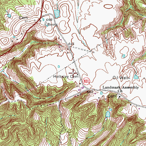 Topographic Map of Heltsley Cemetery, KY