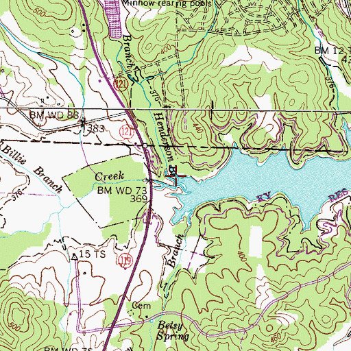 Topographic Map of Henderson Branch, KY