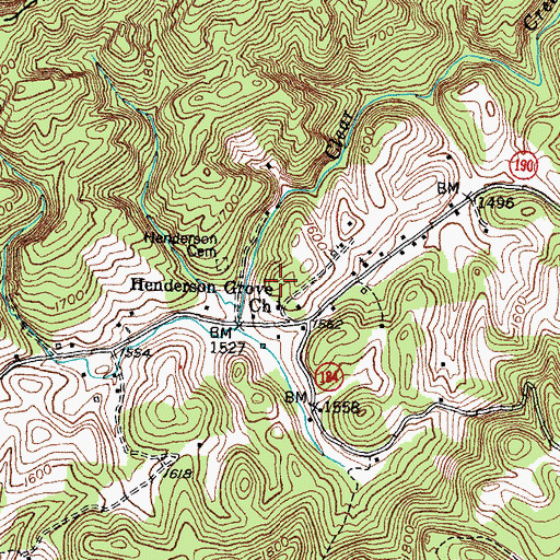 Topographic Map of Henderson Grove Church, KY