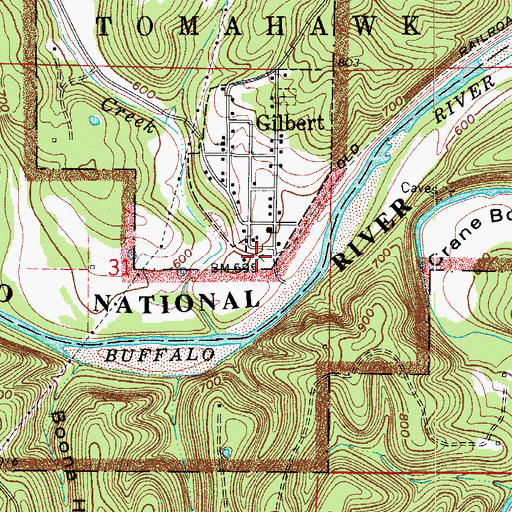 Topographic Map of Gilbert, AR