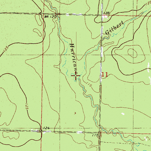Topographic Map of Gilbert Branch, AR