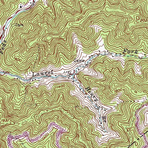 Topographic Map of Henry Branch, KY