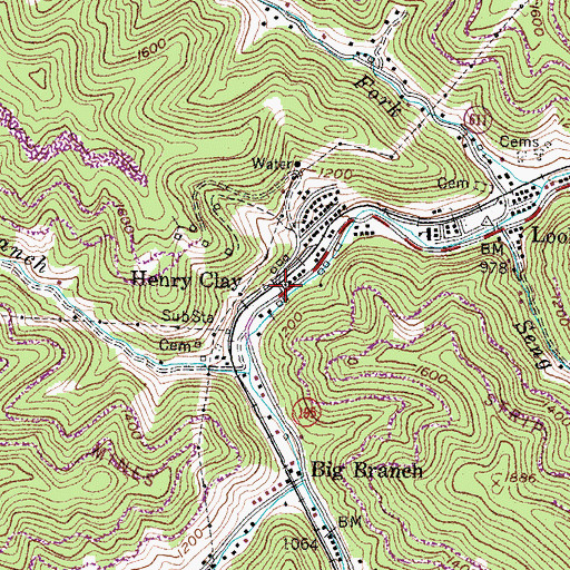 Topographic Map of Henry Clay, KY