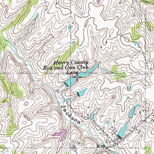 Topographic Map of Henry County Rod and Gun Club Lake, KY
