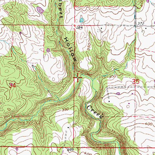 Topographic Map of Gilbert Hollow, AR