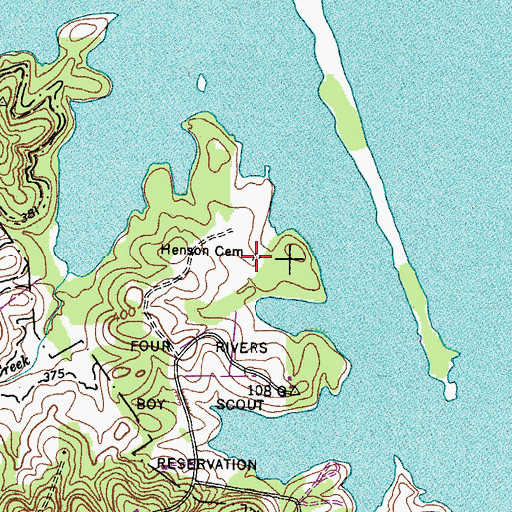 Topographic Map of Henson Cemetery, KY