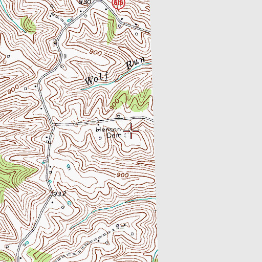 Topographic Map of Henson Cemetery, KY