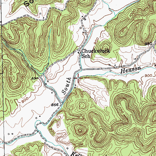 Topographic Map of Henson Creek, KY