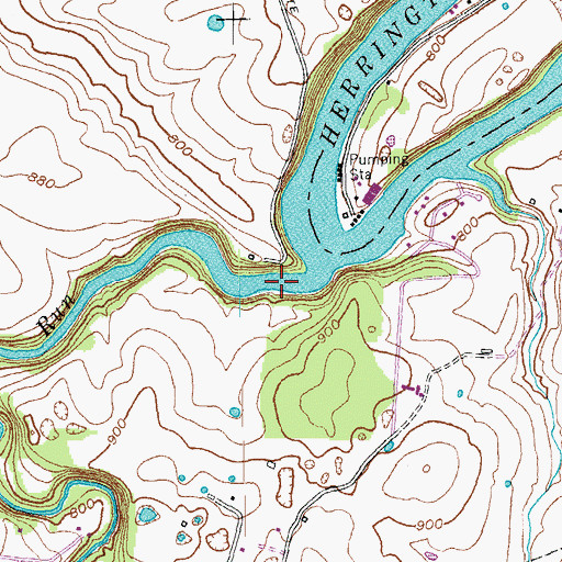 Topographic Map of Herrington Lake, KY