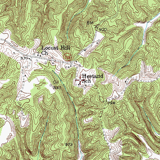 Topographic Map of Hestand School, KY