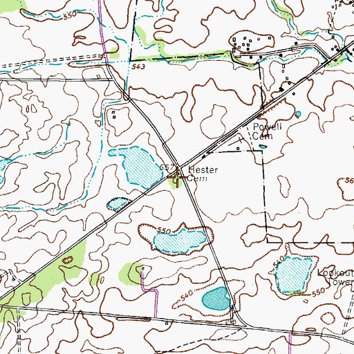 Topographic Map of Hester Cemetery, KY