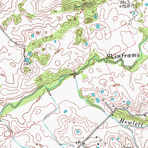 Topographic Map of Hewlett Creek, KY