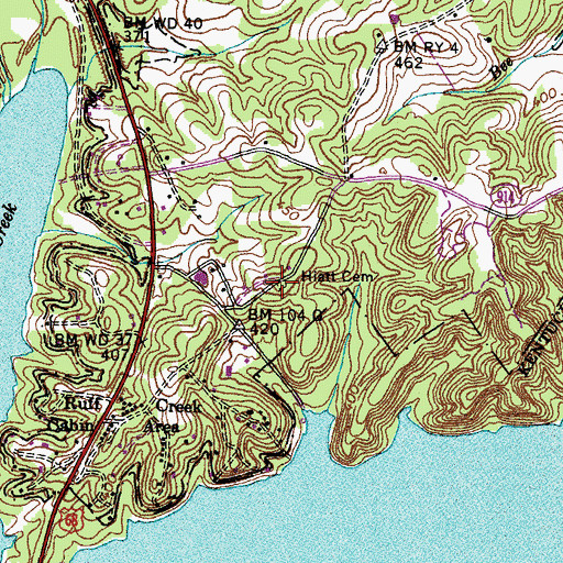 Topographic Map of Hiatt Cemetery, KY