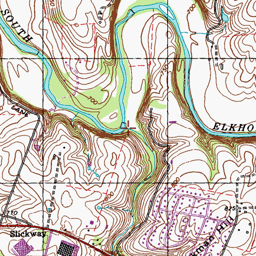 Topographic Map of Hickman Branch, KY